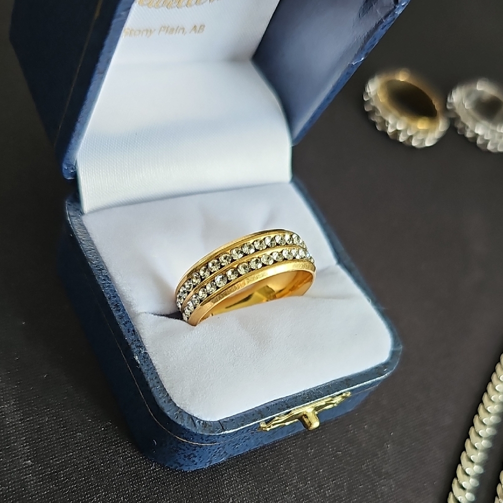 mens cz band ring size 8